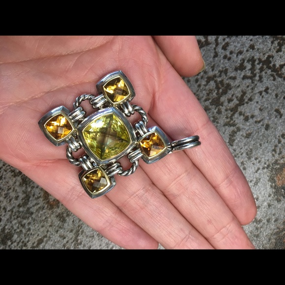 David Yurman Renaissance Pendant Peridot Citrine - Picture 5 of 5